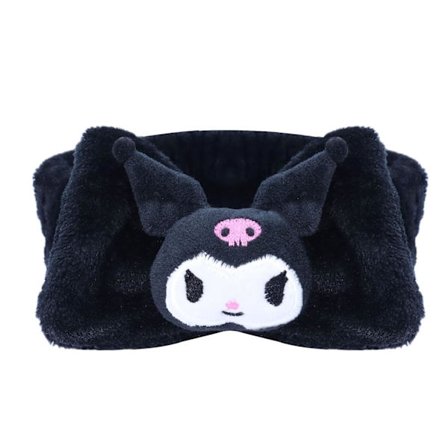 Kawaii Kuromi Makeup Hårband Spa Hårband Korallfleece för Ansikte
