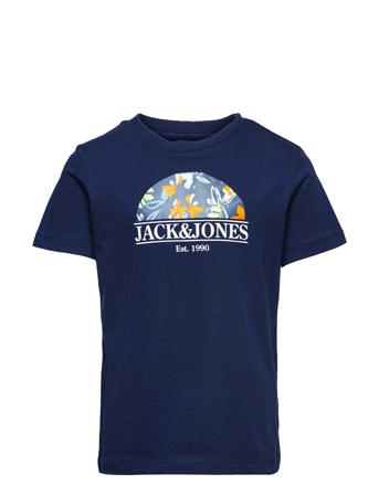 Jorflower Branding Tee Ss Crew Neck Jnr T-shirt Blå Jack & J S