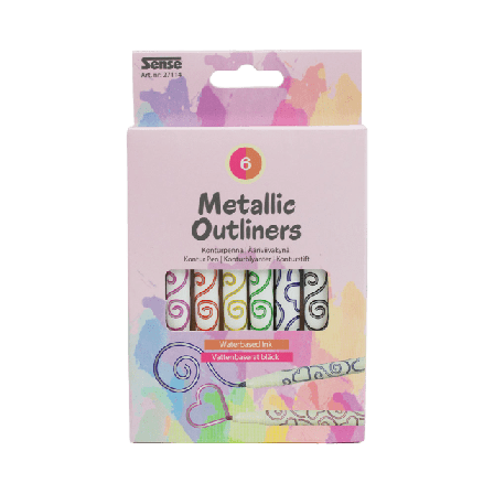 SENSE Outliner metallic pennor 6p Skapa & pyssla Unisex ONESIZE