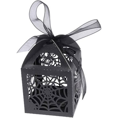Halloween dekoration, 50 st ihåliga utstansade presentaskar 5 x 5 cm Halloween bröllopsgodis
