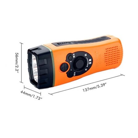 Nödhandvevradio med LED-ficklampa - Bärbar multifunktionell powerbank - Uppladdningsbar för utomhusbruk