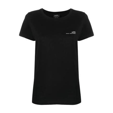 A.p.c. T-shirt à logo imprimé Sort, Dame T-shirts