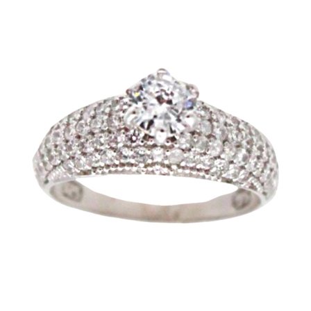 Sterling silver ring med flera zircon strass stenar förlovning vigsel