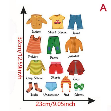 Garderob Klistermärken Kläder Förvaringsetikett Hemprydnadsföremål Classifi