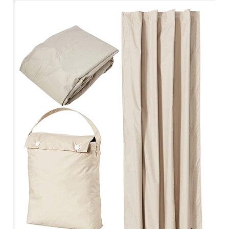 (Beige Farve)Basics Rejse Mørklægningsgardin med Sug