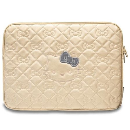 Hello Kitty Zip PU Quilted Bows-fodral för en 14" bärbar dator - guld