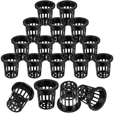 100 Pakke 6 cm Net Cup Slisset Mesh Bred Leppe Filter Plante Net Potte Bøtte Kurv for Hydroponisk