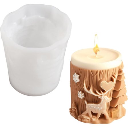 Jul Ren Silikonform, 1 Stykke Sylindrisk Lysform Håndverk Støpeform for Juledekorasjon Hjemmeinnredning Håndverk