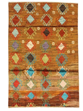 Berber Colourful Rug 119X177 Brown/Dark Red Wool, Afghanistan