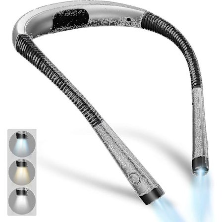 Glocusent Genopladelig Hals Læselampe, Lampe Til Læsning I Sengen, 3 Farver, 6 Lysstyrkeniveauer, Sammenfoldelige Arme, Lang Levetid, Perfekt Til 