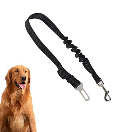 Justerbar sikkerhedssele til bil, 1 stk. universal nylonsele med karabinhage, sele til alle hunderacer og katte, sort