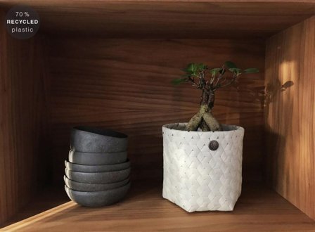 Handed By Kurv Ecru Rund Ø19xH16