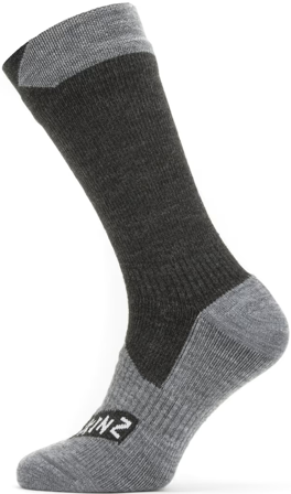 Sealskinz Raynham Waterproof Sock Black/Dark Grey Marl