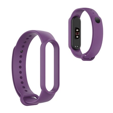 Xiaomi Mi Smart Band 6 / 5 kiiltävä silikoninen kellonauha - Violetti
