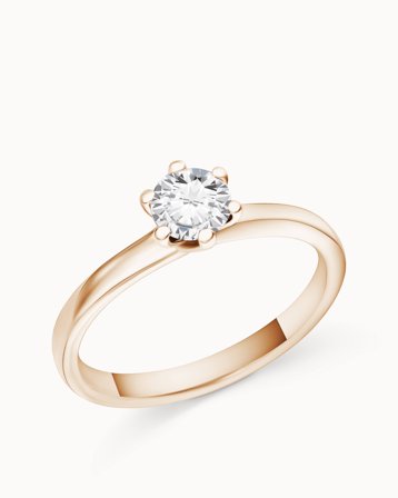 Solitaire Ring Clara 18K Rose Gold 0.30 Carat - Engagement Rings & Wedding Rings from Vanbruun