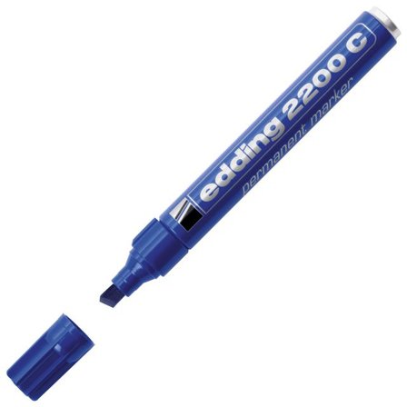 EDDING Märkpenna permanent 2200C snedskuren spets 1–5mm blå - Lyreco - Kontorsmaterial - Pennor - Märkpennor - Skuren spets