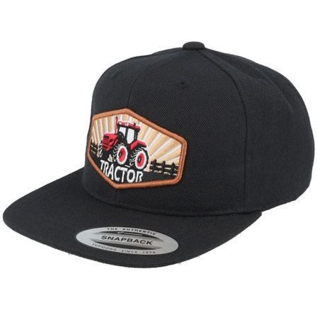 Kiddo Cap - Svart snapback Keps - Kids Red Tractor Wide Patch Black Snapback @ Hatstore