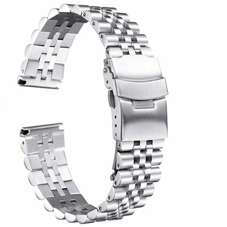 22mm Sølv Rustfritt Stål Klokkereim 4 Farger Metall Mesh Armbånd