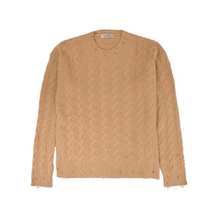 Laneus, Round-neck Knitwear Beige, Heren, Maat:L