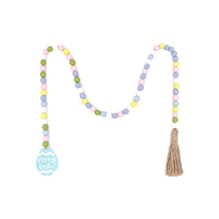 Påske Træperlekrans Bondegård Rustik Forårsperler Krans Bøn Boho Perler Etagere Tilbehør til Påske Boligindretning