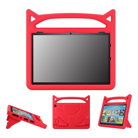 Etui for Fire HD- 10 Full Body Tablets Barnevennlig Støtsikker Fold Rød