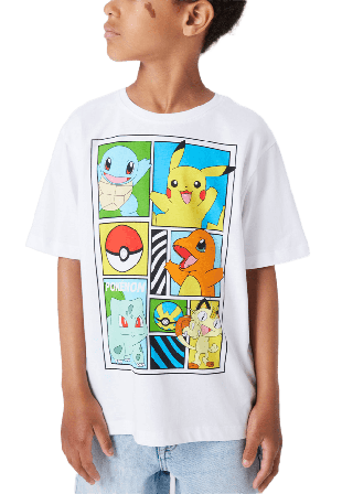 Name It NKMDAMS POKEMON SS NREG TOP BOX T-shirts & toppar Herr Vit 116