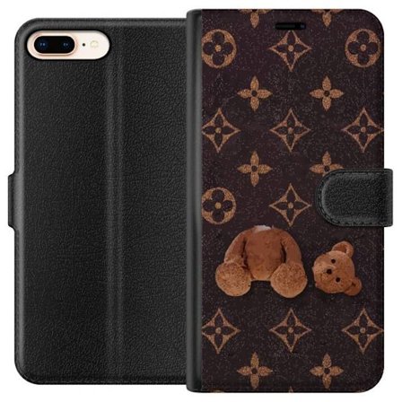 Yhteensopiva Lompakkokotelo Apple Apple iPhone 7 Plus Graafinen monogrammikuvio, jossa taiteellisesti muotoiltu nalle