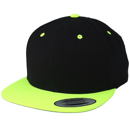 Yupoong - Schwarz snapback Cap - Classic Black/Neon Yellow Snapback @ Hatstore