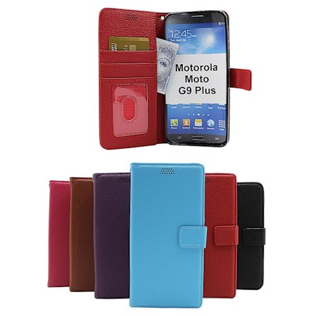 New Standcase Wallet Motorola Moto G9 Plus (Svart)