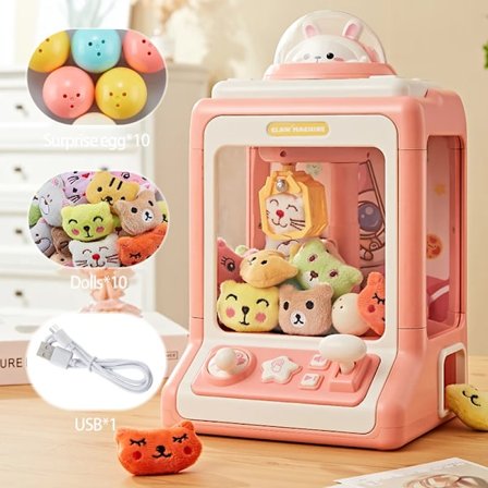 Wltoys Doll Machine Mynt Operated Play Game Mini Claw Catch Toy Machines Dolls Sweets Machine Barn Interactive Toys