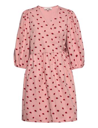 Rebekka Wrap New Dress Kort Kjole Rosa A-View
