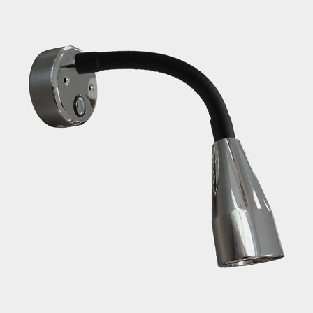 Läslampa Casolux Mary Flex Mini, rostfritt stål, LED, 10 - 30 V, 1.5 W, med USB-uttag + dimfunktion