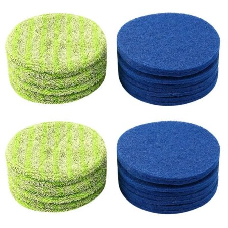 Replacement Pad for Cordless Electric Rotating Mop Machine Including 16 Microfiber Pads and 16 Indoor Hy