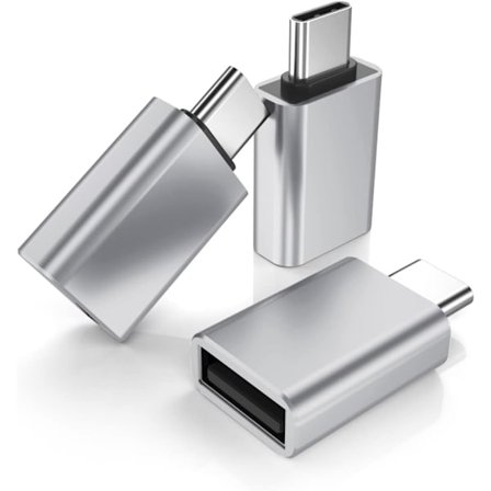 Silver - USB C-hane till USB 3.0-hona Adapter 3-pack, Thunderbolt