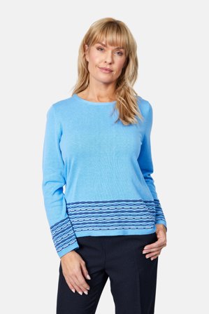 SIGNATURE - Strik - Blå Mix - Stribet