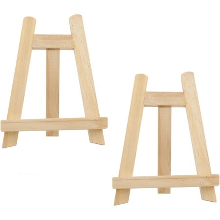 ING Lite staffeli, mini staffelier, tre, 2 stk, 15 x 20 cm, dekorativt stativ, mini staffeli, lite bordstaffeli, fotoholder, visittkortholder