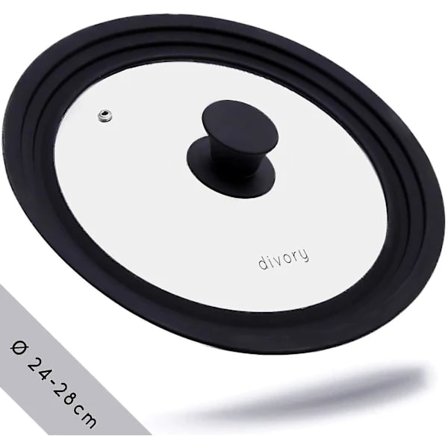 Universallokk 28, 30 og 32 lokk glasslokk med silikonkant[PB]