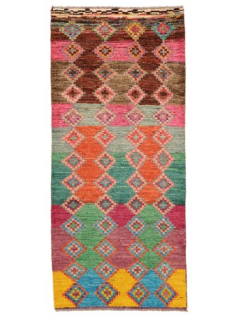 Moroccan Berber - Afghanistan Handknuten 82X185 Hallmatta Brun/Röd Afghanistan