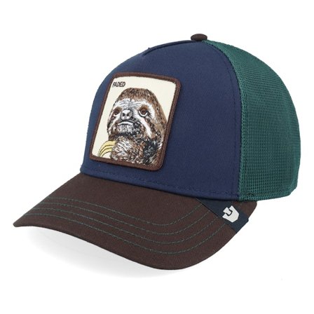 Goorin - Modrá trucker Kšiltovka - Tricolor Sloth Tri Tone Multi Color Blue/Green/Washed Black A-Frame Trucker @ Hatstore