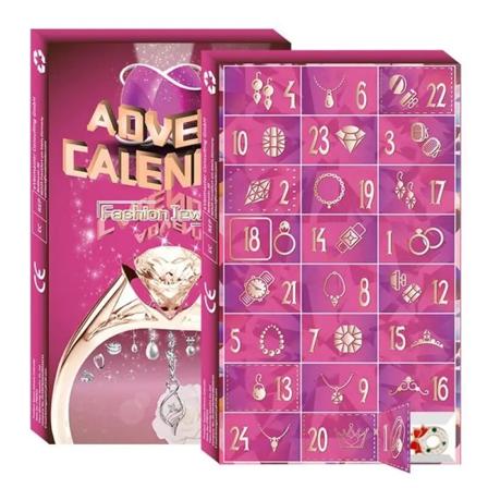 24-dagers juleadventskalender Nedtellingssett DIY smykker Ring Halskjede Making Kit Christmas Blind Box Surprise Gift For Kids style 1