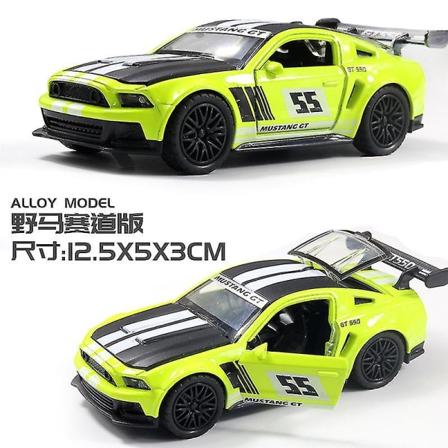 Hhcx-1:36 metalliseosautomalli Fast and Furious Pull Back Keräilyrata Drift Automallit Diecast Lelu Joululahja Pojille Mustang White-green