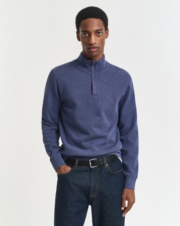 GANT Herren Sacker Rib Sweatshirt mit Reißverschlusskragen (5XL) Blau
