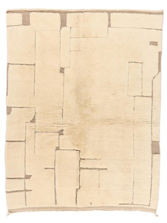 Berber Moroccan - Beni Ourain Teppe Moderne Beige/Oransje (Ull, Marokko)