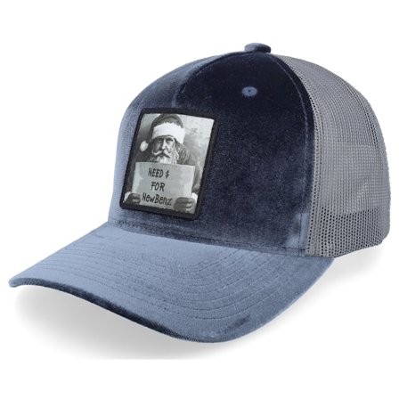 Ho-Ho-Hats - Grå trucker Keps - Hobo Santa Need Cash For Benz Velvet Grey Trucker @ Hatstore