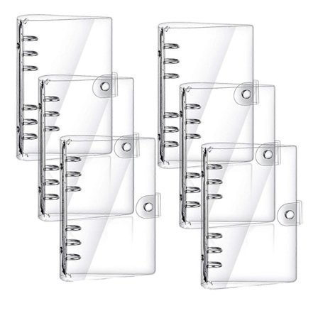 Case Pack Klar A5 Ringbind Clear Blød PVC Binder Cover Løse Blade Personlig Planlægger Genopfyldbar 6 Ring Binder - WELLNGS