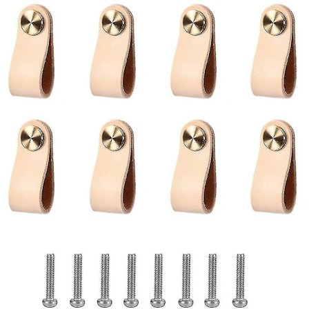 Læderhåndtag 8 Stykker Læderskabshåndtag Skabshåndtag Til Udsøgte Møbeldekorations Tilbehør Med Skruetilbehør