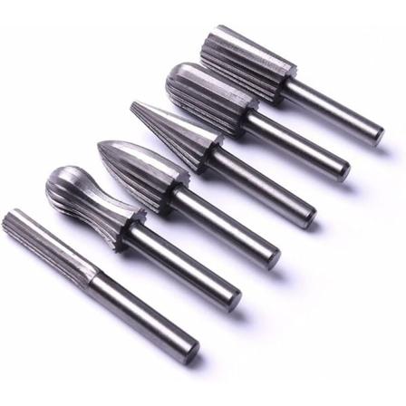 6st 6mm 1/4 stålroterande set för metall plast trä St
