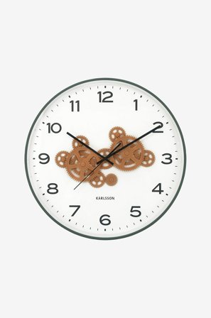 Karlsson - Väggklocka Open Gear - Grön - Väggklockor & bordsur - Från Homeroom