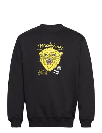 Lion Sweatshirt Sweat-shirt Genser Svart Makia*Betinget Tilbud