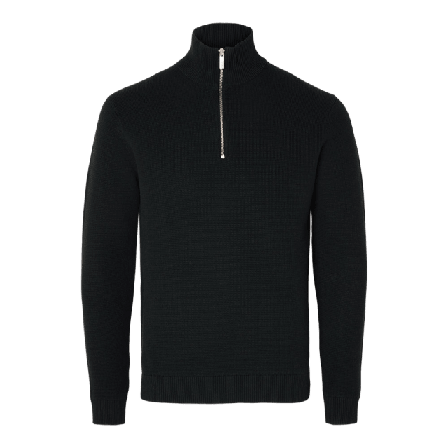 Selected Homme Stickad Tröja Half Zip DANE Tröjor Herr Svart L